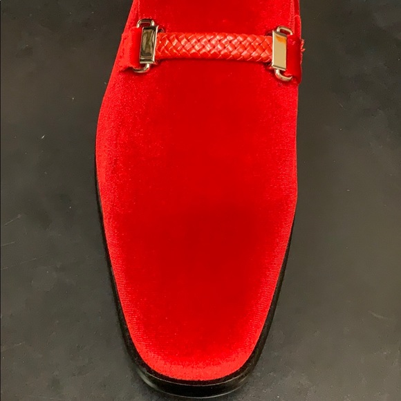 Red velvet shoes for men - Picture 3 of 3